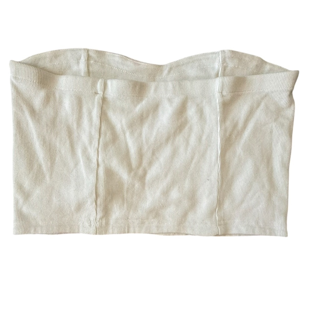 GAP Cream Ribbed Tube Top - Picture 2 of 5